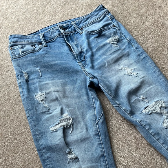 American Eagle Men’s Lightwash Distressed Slim Airflex Jeans Size 32 x 32 - Picture 8 of 8